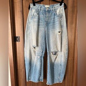Free People Good Luck Mid Rise Barrel Jean